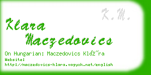 klara maczedovics business card